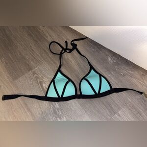 PINK Victoria's Secret Mint blue and Black Bikini Top